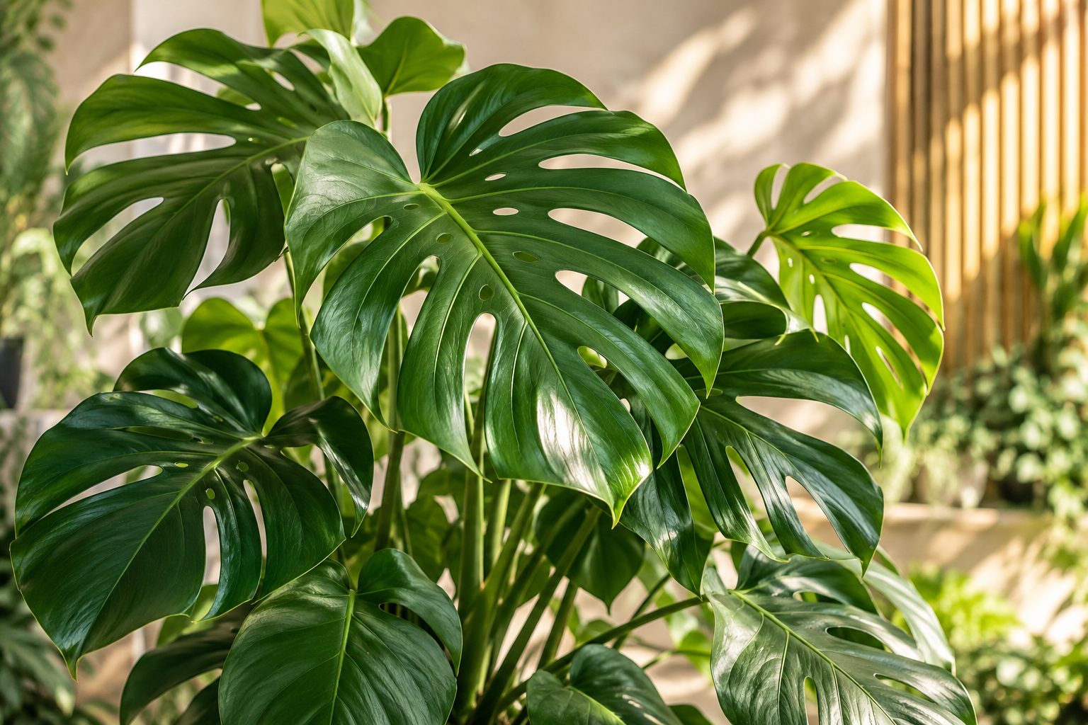 Monstera deliciosa w naturalnym świetle