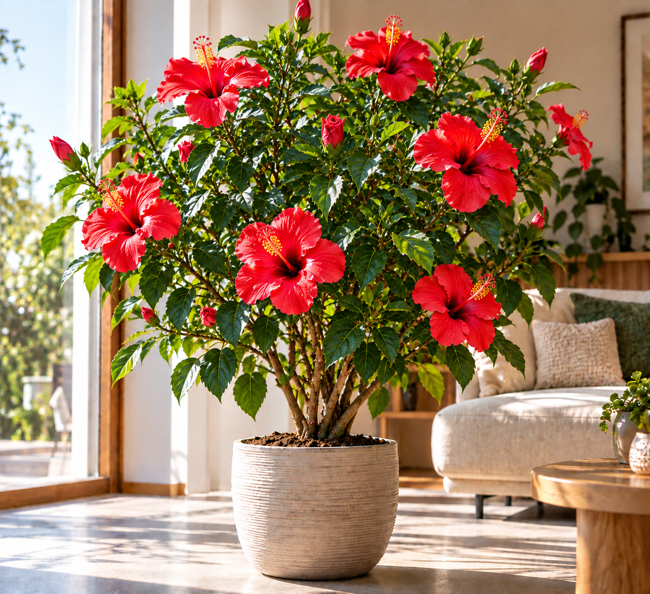 Hibiskus w naturalnym świetle